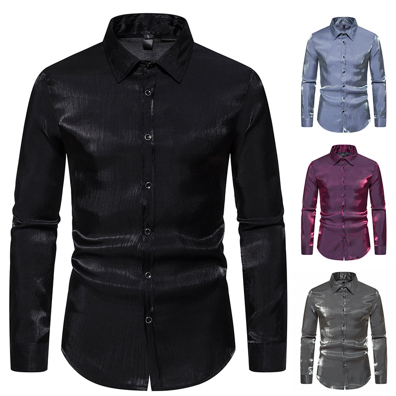 Title 12, Camicia Slim da Uomo Nightclub Colorata. Vestib...