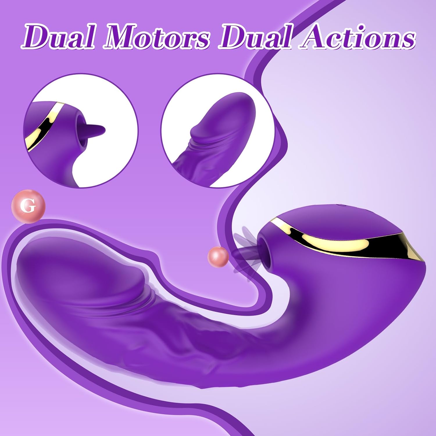 G Spot Vibrator 2 In 1 Wearable Vibrator Dildo With 10 Licking & Powerful Vibration & Rechargeable Butterfly Vibe Adult Toys Adult Sex Toy With Clitoris Stimulator For Women And Couple - Image 1