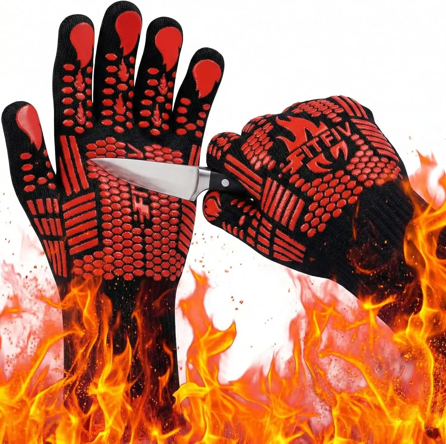 BBQ Gloves, 1472 F Heat Resistant Oven