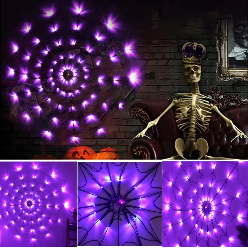LED Spider Web Lights Halloween Decoration – image 2