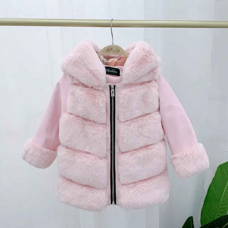 Children's Cotton Coat Rex Rabbit Hooded Faux