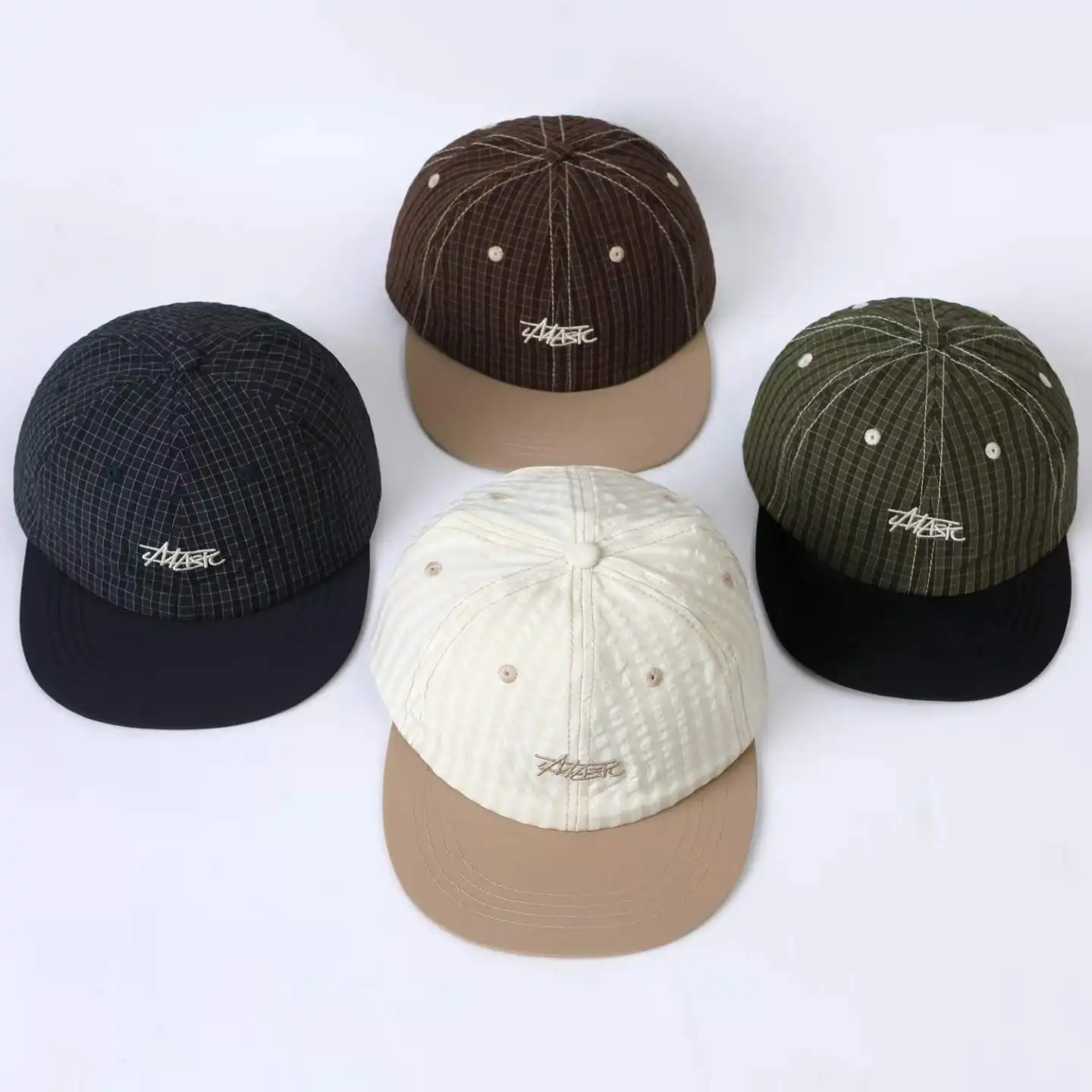 Plaid Multi-color Embroidered Letter Baseball Cap Suitable For Short Trips, Sun Protection During School Commutes