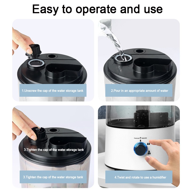 4L Air Humidifier For Bedroom Large Room Home Cool Mist Humidifier Ultra-silent
