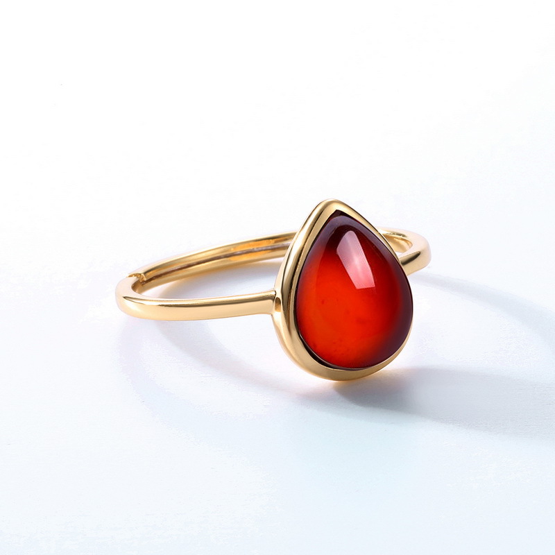 Natural Garnet Ring Sterling Silver Temperament Niche