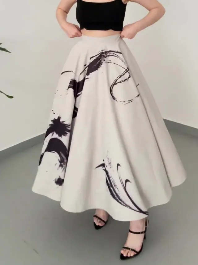 Vintage Three layer Tulle Print Skirt Picture Color S - Shop at LoveMi