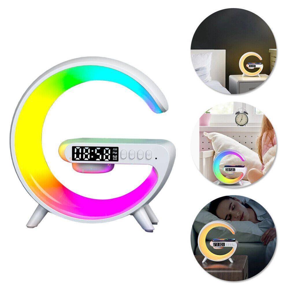 Smart G Light Night Light Bluetooth Speaker Wireless Charger LED RGB Alarm Clock