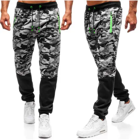 New Slim-fit Trousers with Camouflage Lace-up for Men