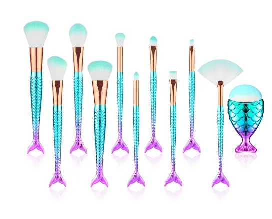Makeup Brushes Kit Maquiagem Maquillaje New Mermaid Foundation Eyebrow Eyeliner Cosmetic Makeup Brushes - Shop at LoveMi