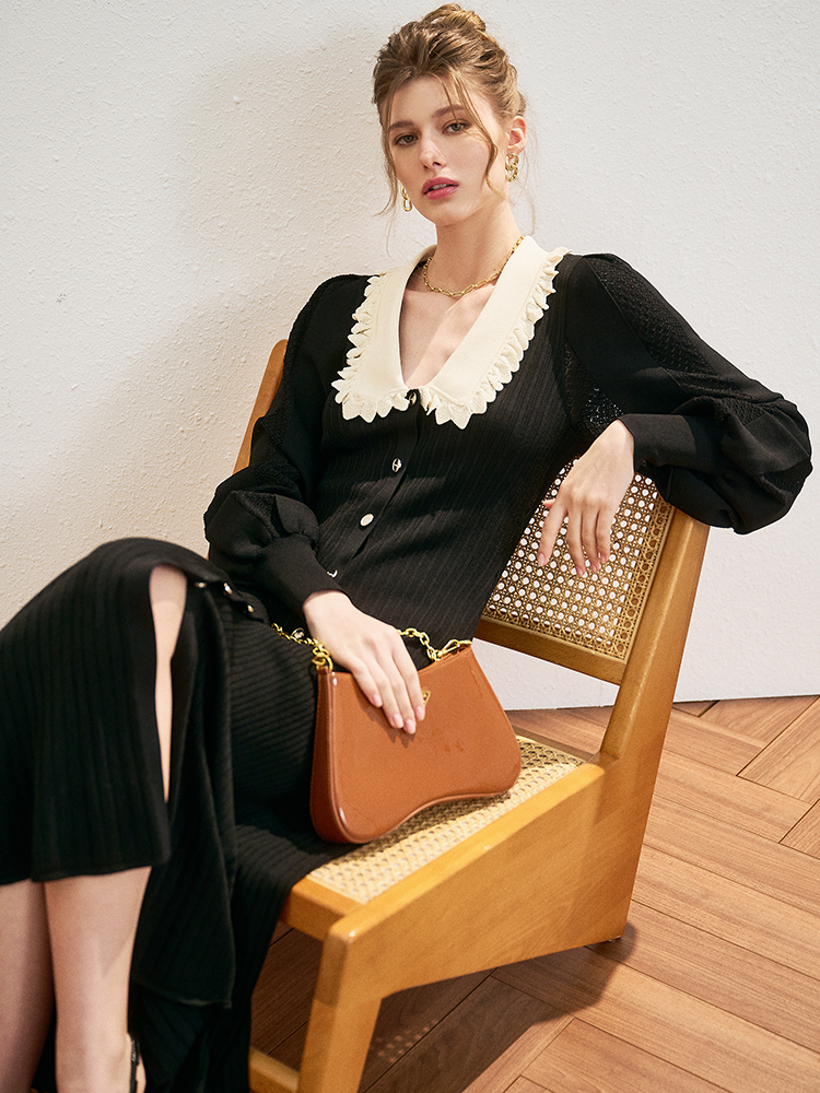 Lapel A-Line Maxi Dress, picture 6 of 6