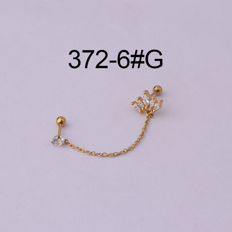 Thin Rod Stainless Steel Double Pierced Ear Bone Nails