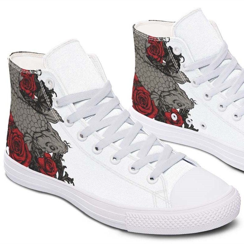 Printed Couple High-top Canvas Shoes