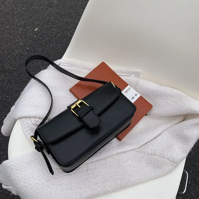 Women's Vintage Simple And Versatile Single Shoulder Crossbody Bag Black - Shop at LoveMi