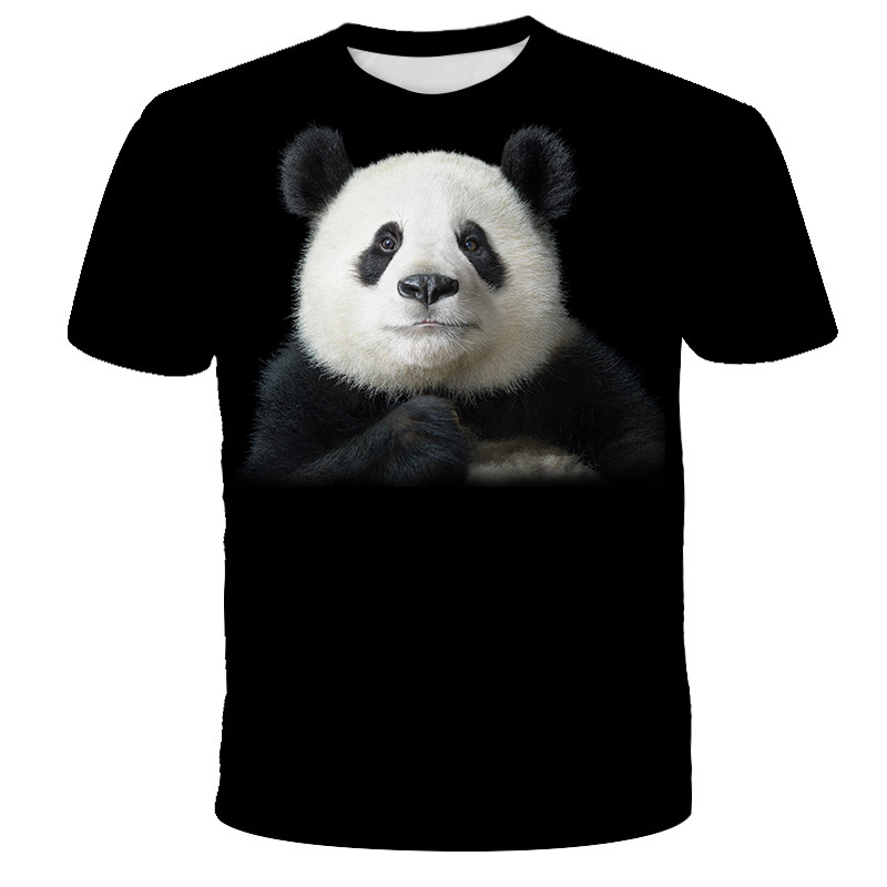 Title 3, Trendiges Rundhals-Kurzarmshirt der Panda-Serie...