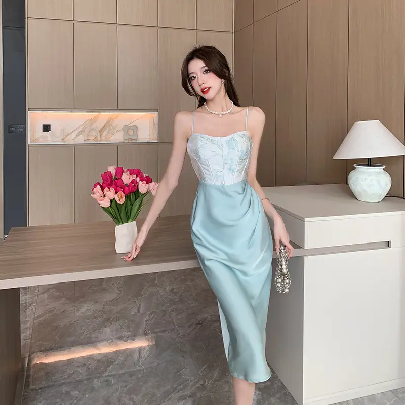 Advanced Sense Temperament Goddess Style National Style Floral Skirt