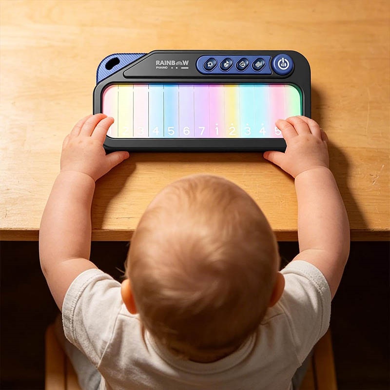 Children Touch Screen Electronic Piano Music Toy With Colour Light — image 8