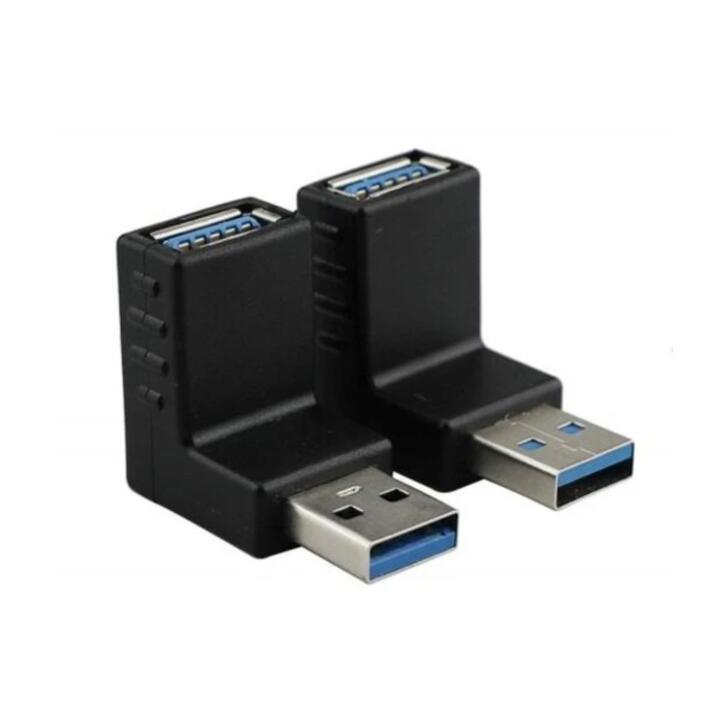 90 Degree Left Right Angled Usb 3.0 A Male To Female Adapter Connector