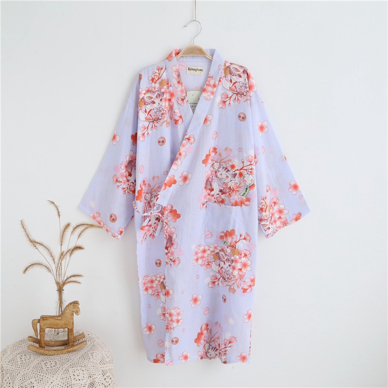 Title 1, Accappatoio Kimono Casual in Cotone Doppia Gasa...