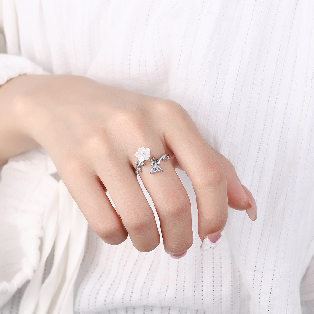 Ring Female Korean Style Small  And Sweet Shell