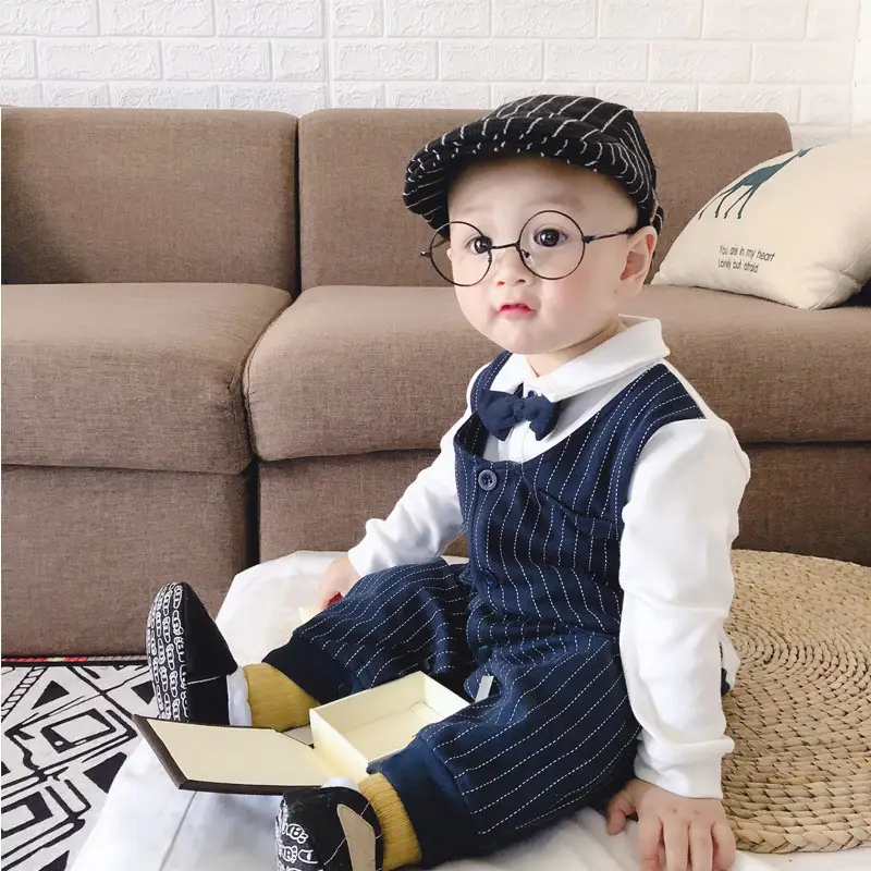 Gentleman Outing For Newborn Baby In Korean Romper