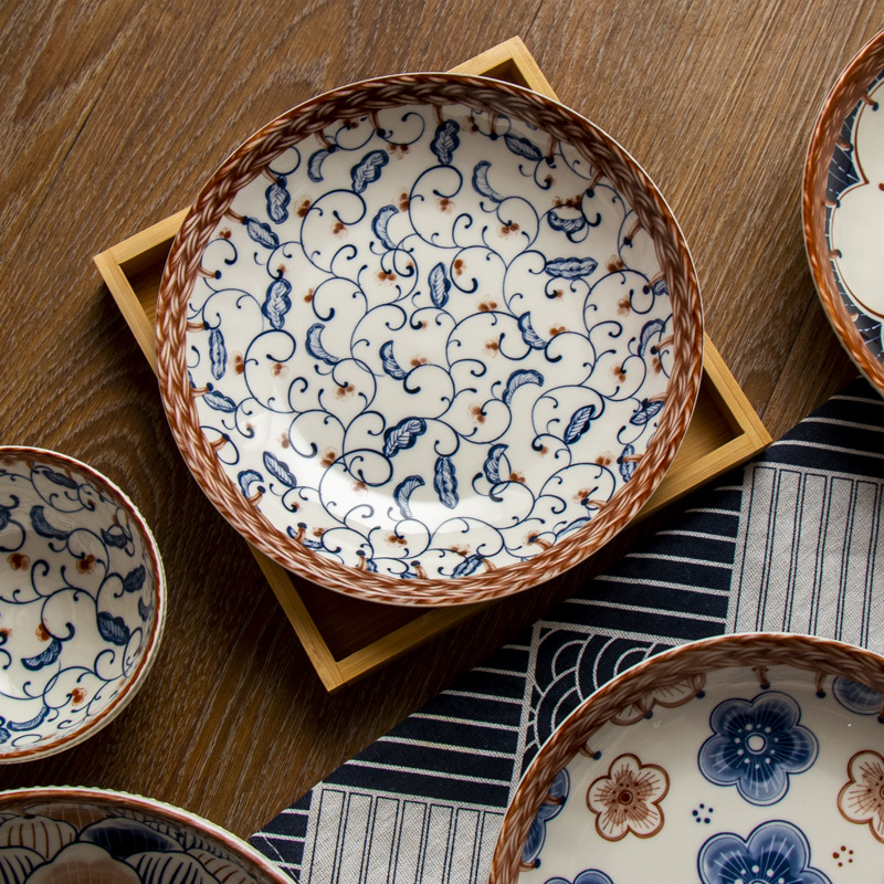 Vine Ceramic Underglaze Color Disc Complex Dish Deep Plates Household Creative Tableware - Image 10