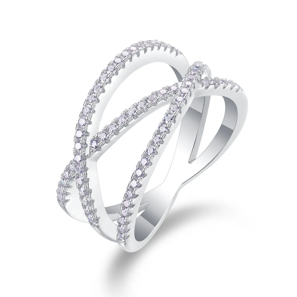 S925 Silver 4.2g Platinum Plated Moissanite Ring