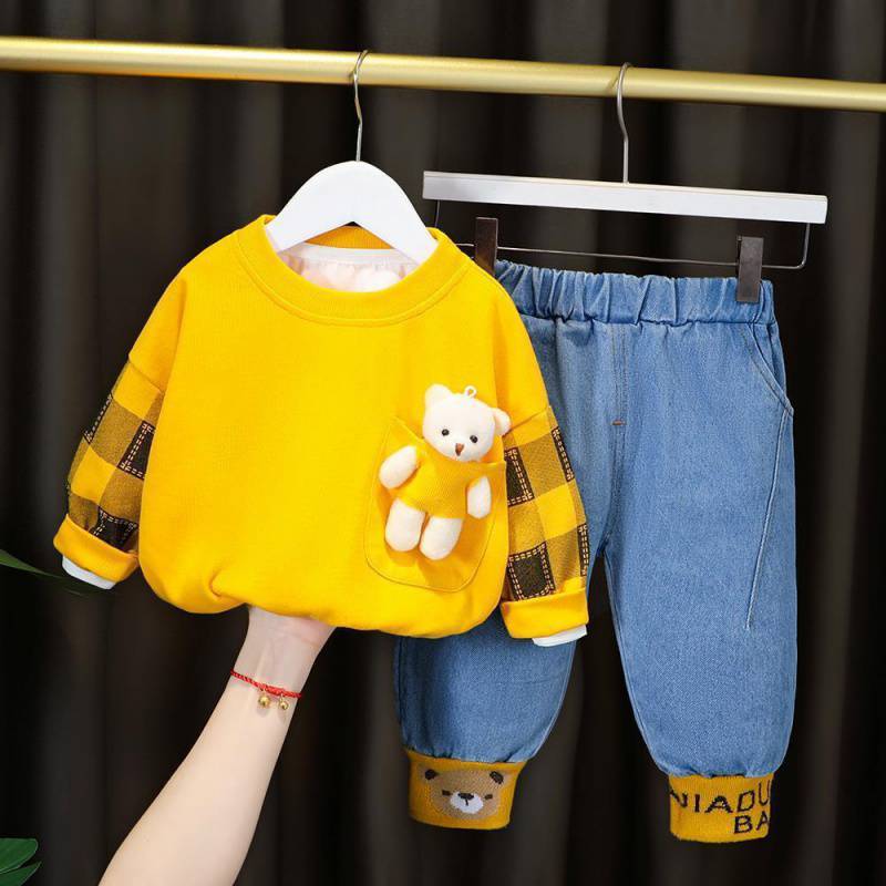 Children's Foreign Style Baby Net Red Fashionable Sweater Suit