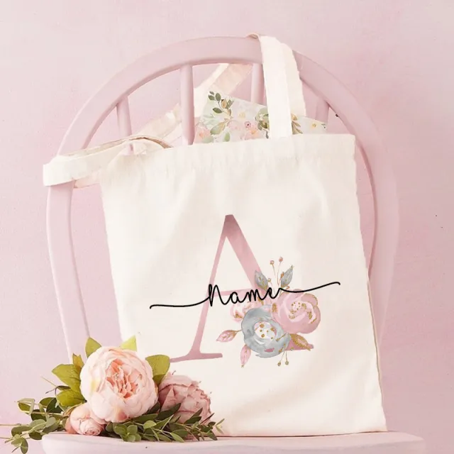 Monogrammed Canvas Bag Women's Letter Print Tote - Shop at LoveMi