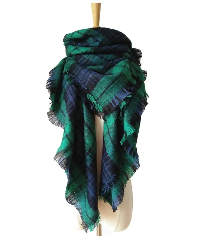 British College Literary Yellow Plaid Scarf Square Scarf 3 Style - Shop at LoveMi
