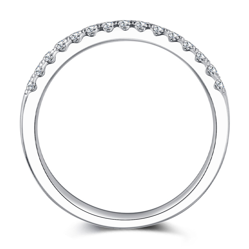 Fashion Ins Style Lined Ring Moissanite Ring