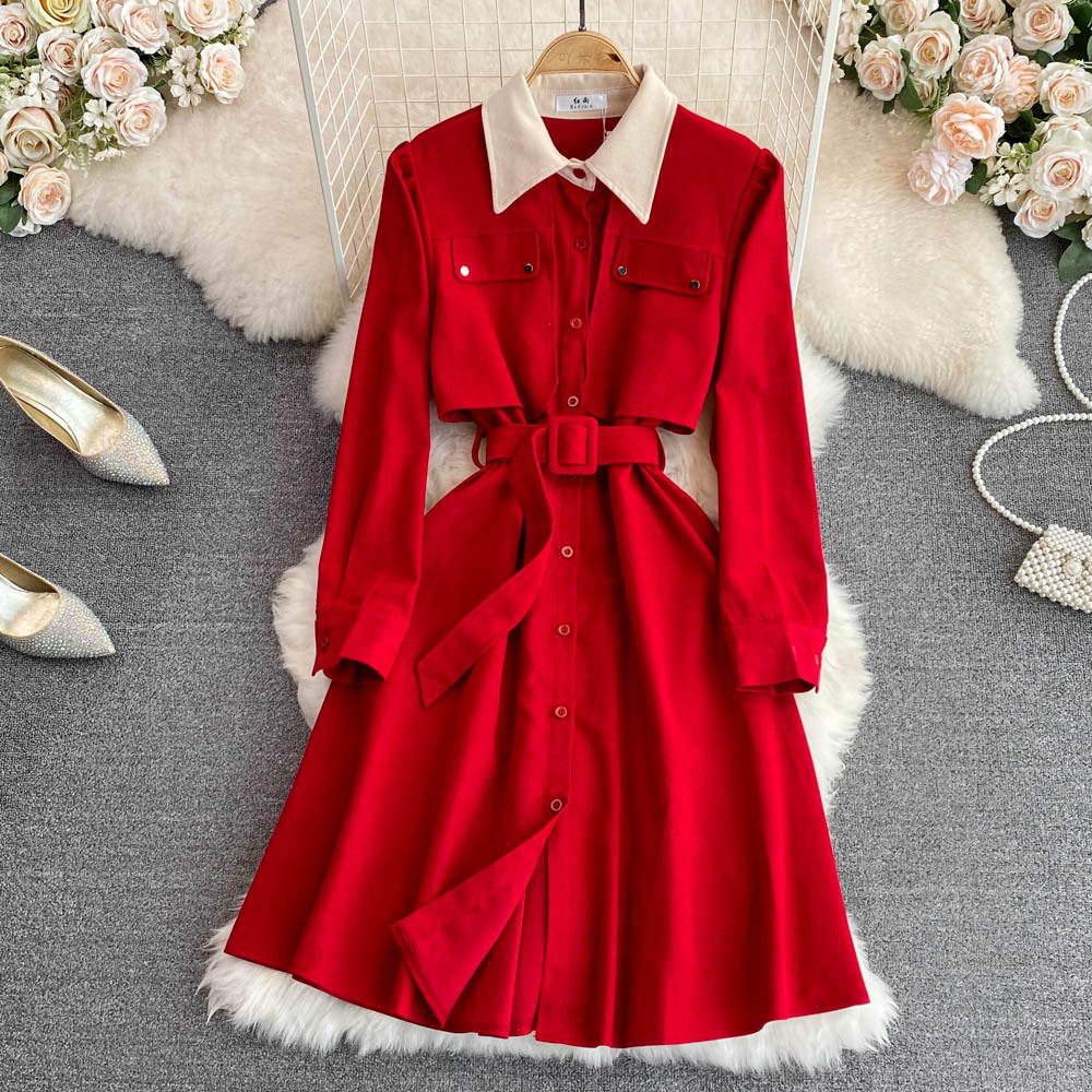 Women's Retro Style Corduroy Dress