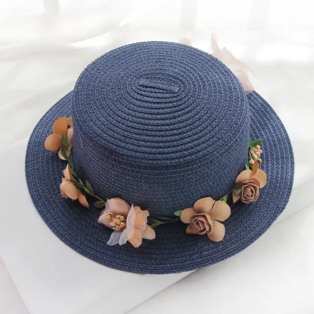 Women's Sun Garland Beach Outdoor Top Hat Sun Protection Navy Blue - Shop at LoveMi