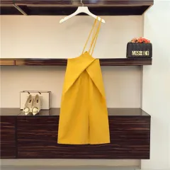 Two-piece Women's Shirt Slim Suspender Dress - Bottoms-M - View 1