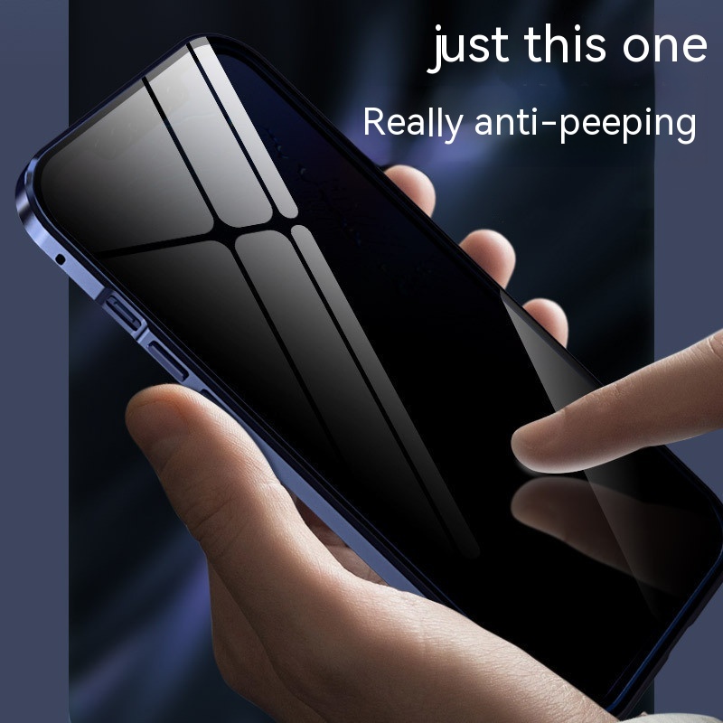 Applicable Magnetic Phone Case Metal Peep-proof Protective Cover - Image 3