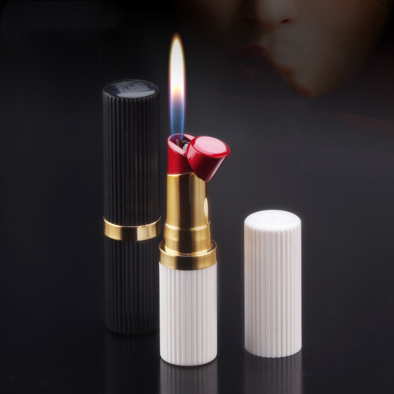 YM081 Plastic Cylindrical Lipstick Lighter With Lid