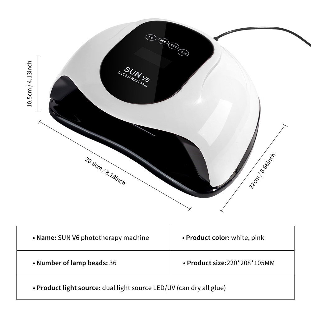 UV Light For Nails, LED Nail Light For Gel Polish, Fast Nail Dryer With Automatic Sensor, 4 Timer Setting, Small & Portable, UV LED Nail Lamp For Fingernail And Toenail 7