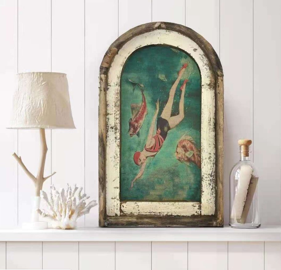 Swimming Wall Decorative Art Mural Wall Art (Wooden Man