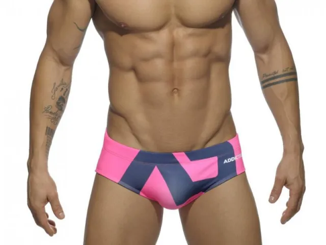 Men's U Convex Triangle 045 Printed Swimming Shorts Pink - Shop at LoveMi