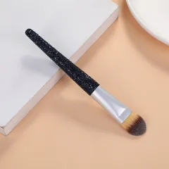 Diamond Encrusted Makeup Brush Soft Bristle Makeup Tool - Blue Foundation Brush - View 1