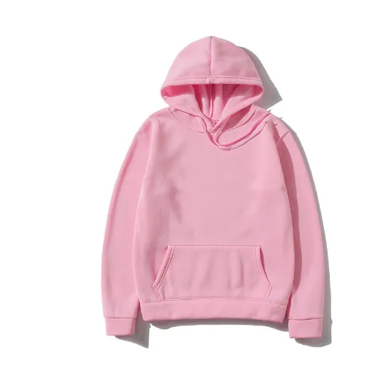 Cotton Fleece Solid Color Hoodie Sweatshirt Pink - Shop at LoveMi