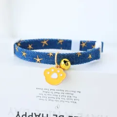 Pet Collar Kitten Dog Bell Safety Buckle Necklace - Dark Blue - View 1