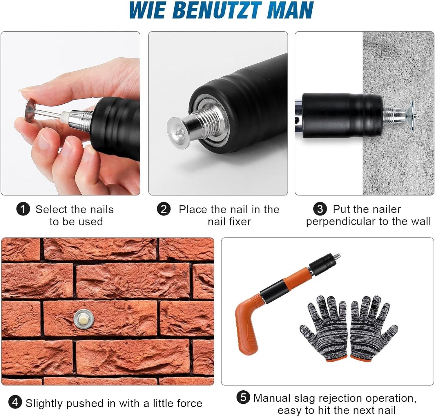 Woodworking Integrated Air Nailer Manual Steel Nail 4 Gears Power Gun NEW — image 7