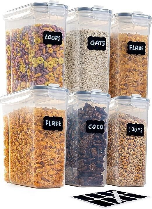 4X 4L Airtight Food Storage Container Kitchen Pantry Dry