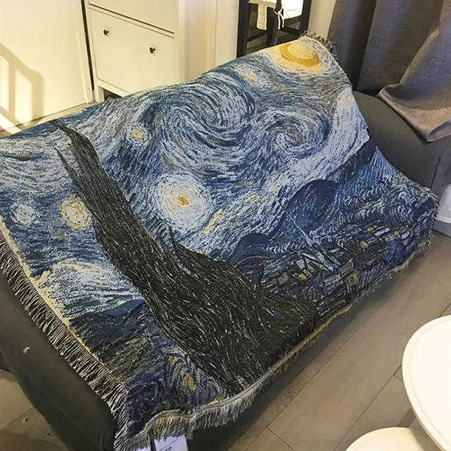 Creative Printed Woven Picnic Blanket Van Gogh Star Sky - Shop at LoveMi
