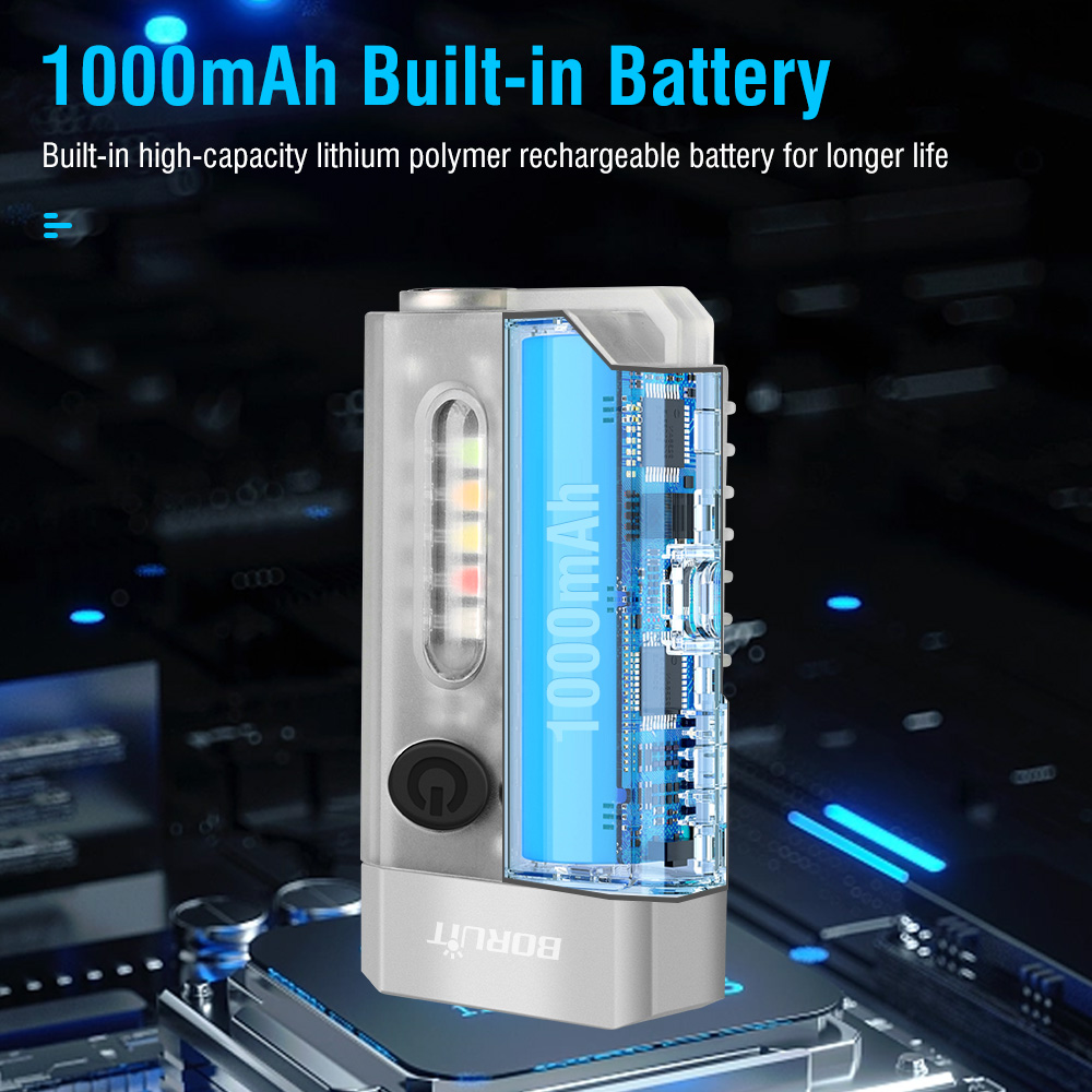 LED Mini Keychain Light EDC Pocket Flashlight Camping Torch Rechargeable UV Lamp — image 9