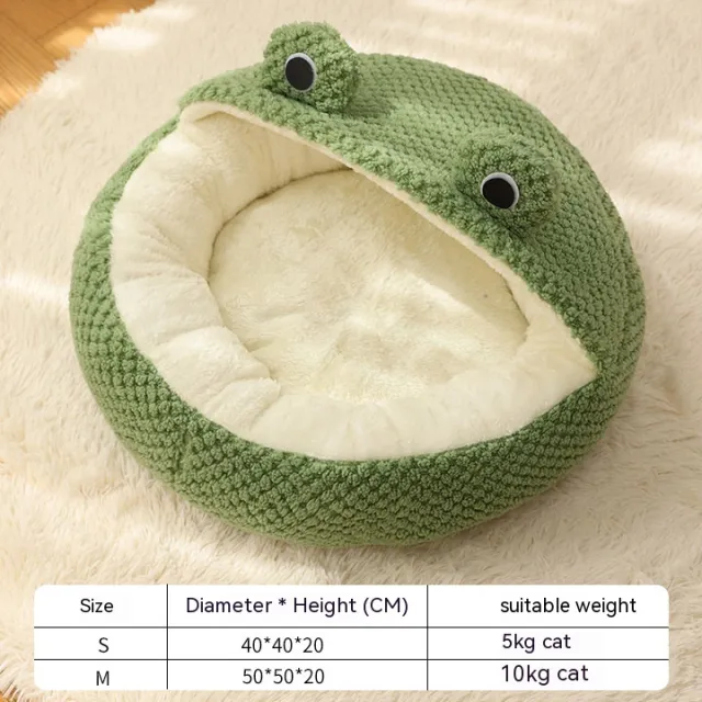 Pet Cat Dog Nest Little Frog Series Warm Plush Mat Autumn Winter Pet House Full Package Nest For Small Cats Dogs Within 5KG Green Frog Half Shed ... Green Frog Half Shed Nest - Shop at LoveMi