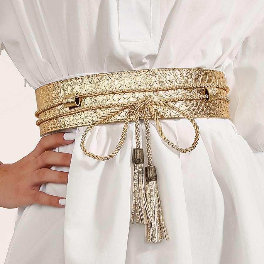 Women's Belt Slim Snake Pattern Wide Trim