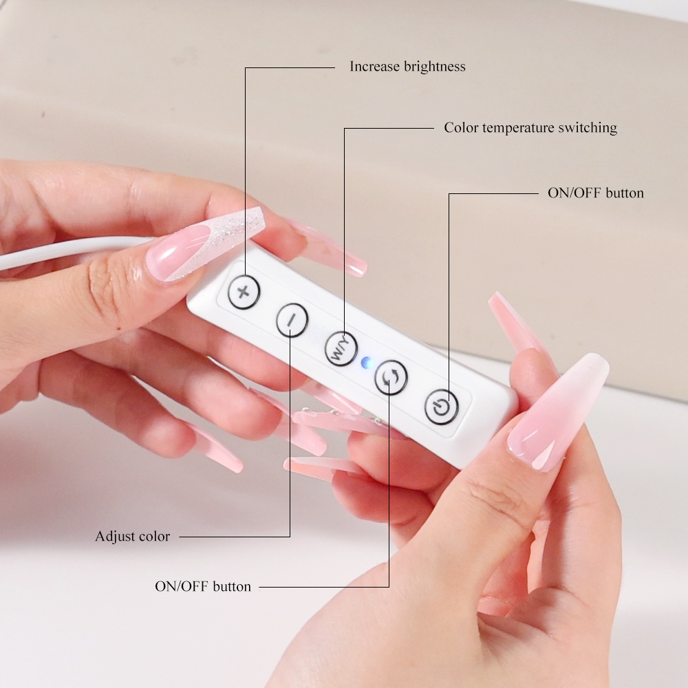 Half Moon Light For Nail Desk, 17inch Professional LED Light With 3 Color Temperatures & Dimmer, Multi-Purpose Lighting For Eyelash Extensions, Nail Art, Tattoos, Reading 3