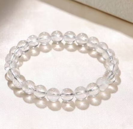 Natural White Phantom Quartz Beaded Bracelet