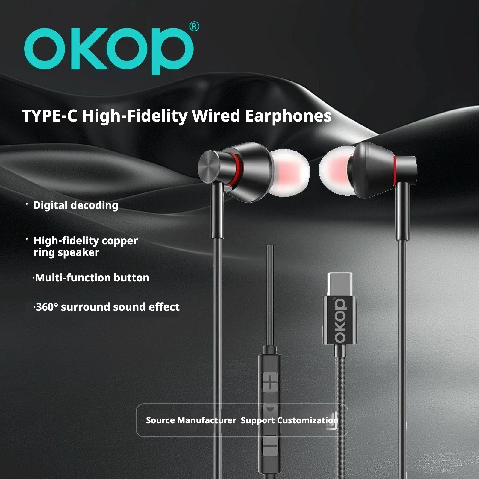 KP-237 Best-selling Wired In-Ear Headphones With In-Line Controls USB-C High Audio Quality Zero Latency Compatible With Appl Android In Stock