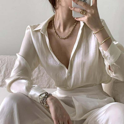 French Long Sleeved High Waisted Short Design T Shirt For Outer Wear